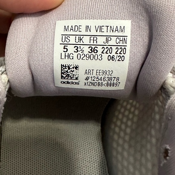 Adidas Sooraj Grey White Lilac Cloudfoam Midsole, Mesh Sneakers US 5, UK 3.5 - Picture 6 of 7